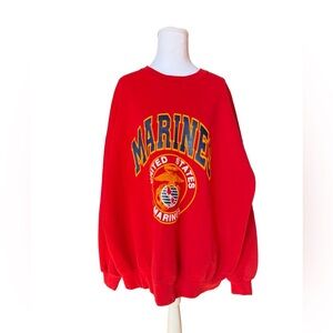 Vintage Soffe Fleece U.S. Marines Red Army Crew Neck Sweatshirt Mens XXL 80s 90s